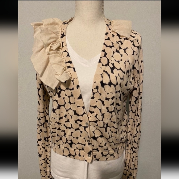 Vera Wang Ruffled Cardigan - Picture 1 of 5